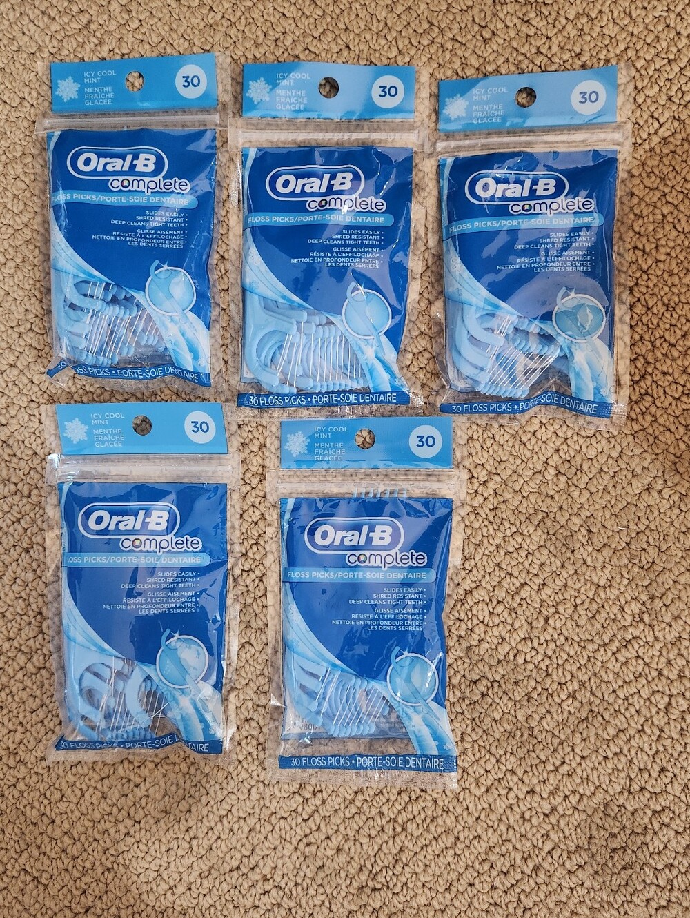 Oral-B Complete ICy Cool Mint Floss Picks 30 count